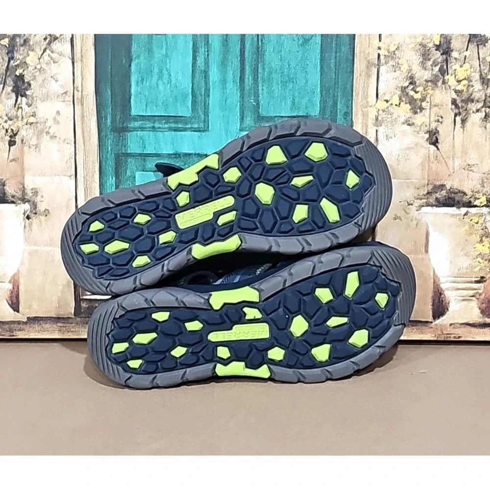 Merrell Kids Boys Hydro Hiker Waterproof Sandals Navy Green Leather Textile 4M